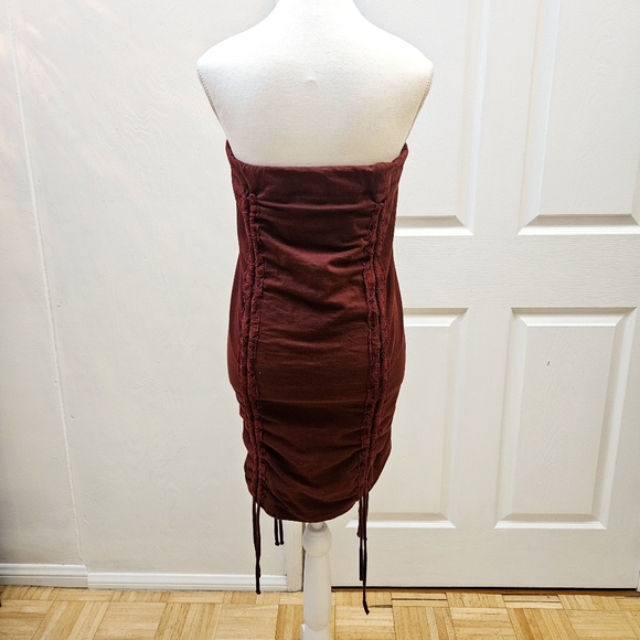 NEW Convertible MISS BE by Emmanuelle Blanc Festival Ruched Dark Red Skirt Dress - Picture 14 of 16